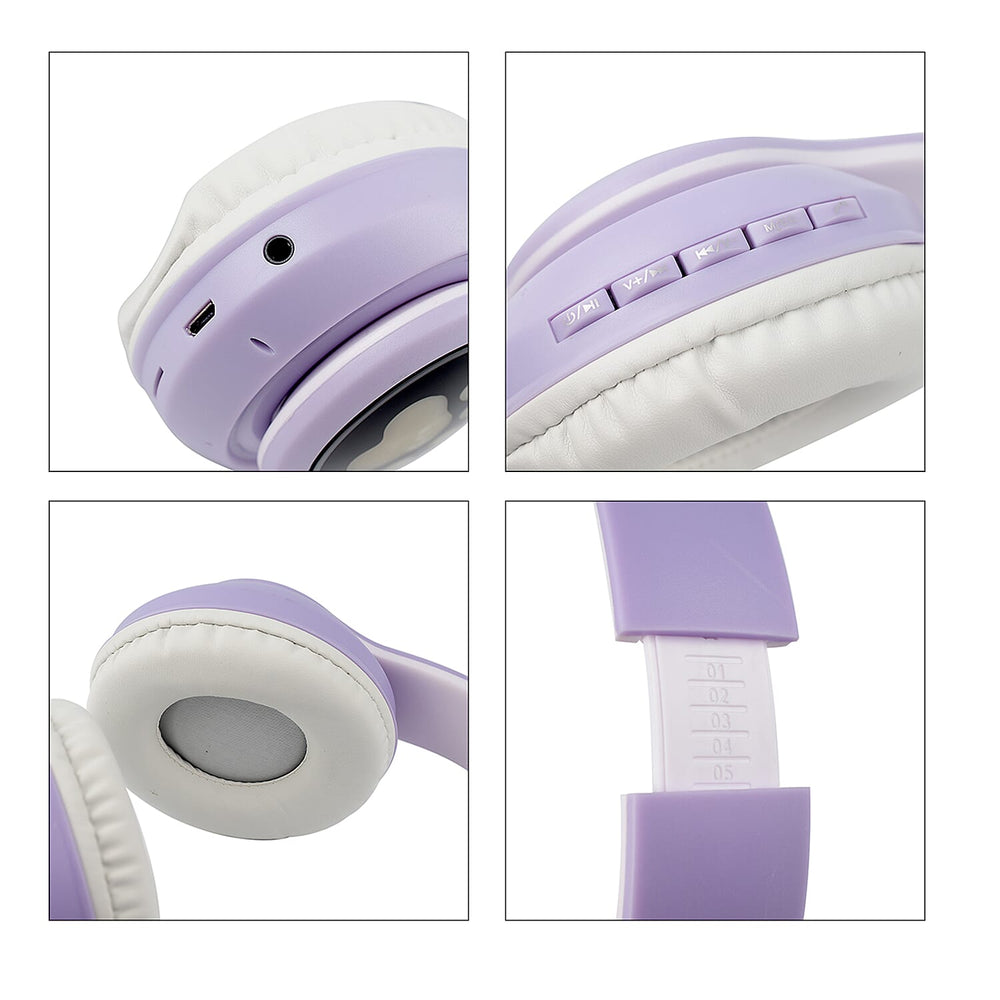 Wireless Headphone with LED Lights - Purple