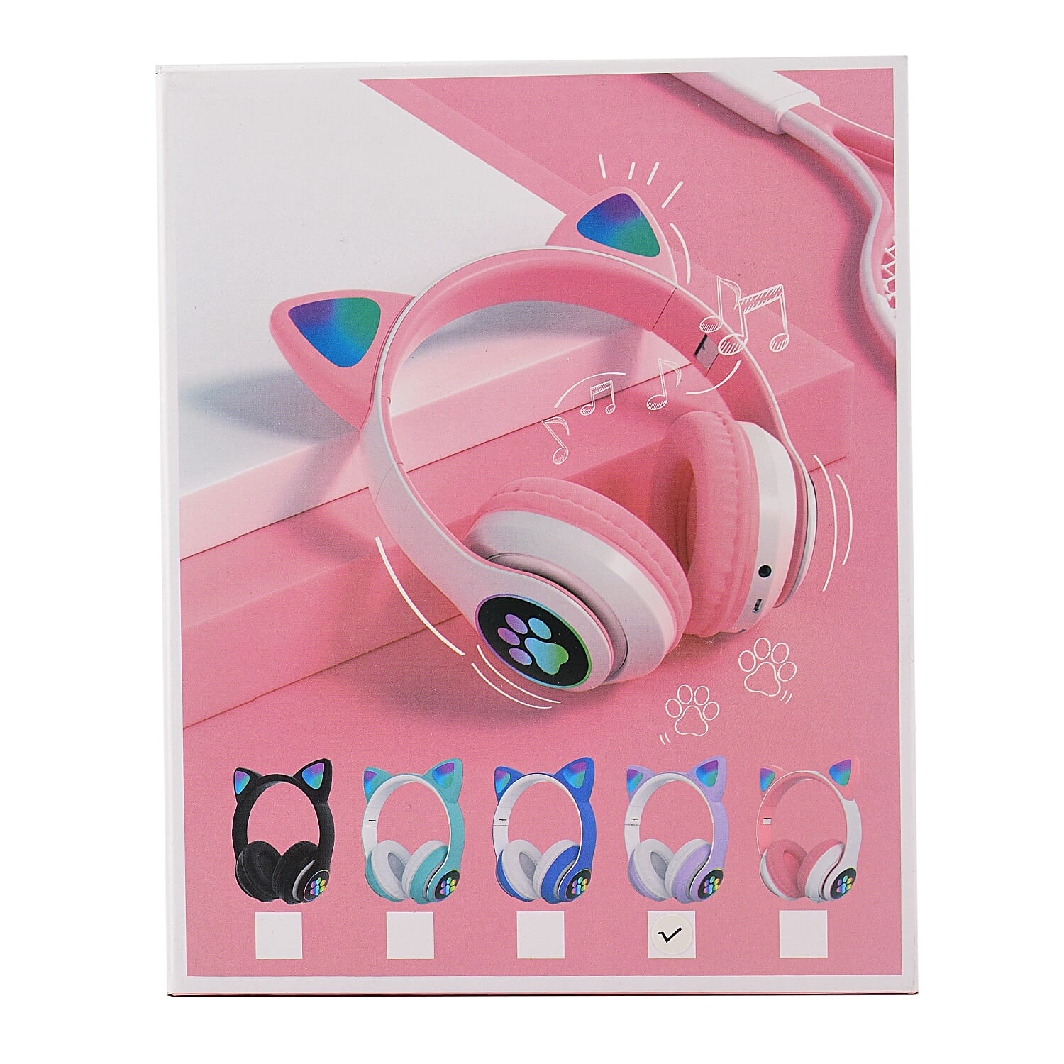 Wireless Headphone with LED Lights - Purple