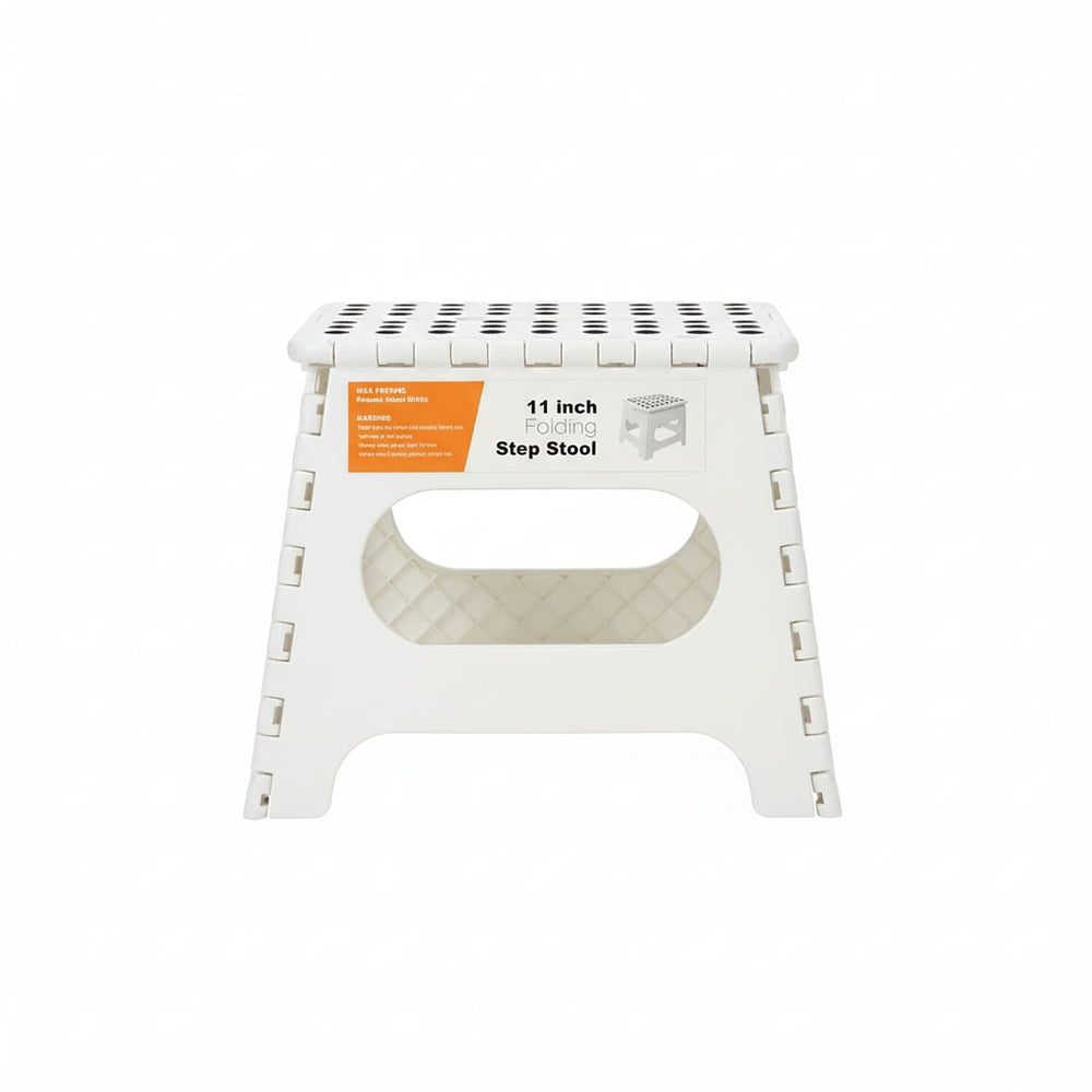 Folding Step Stool (Size 11 Inch) - White