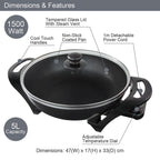 Quest Electric Non-Stick Wok with Rapid Heating Technology - 1500W