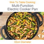 Quest Electric Non-Stick Wok with Rapid Heating Technology - 1500W