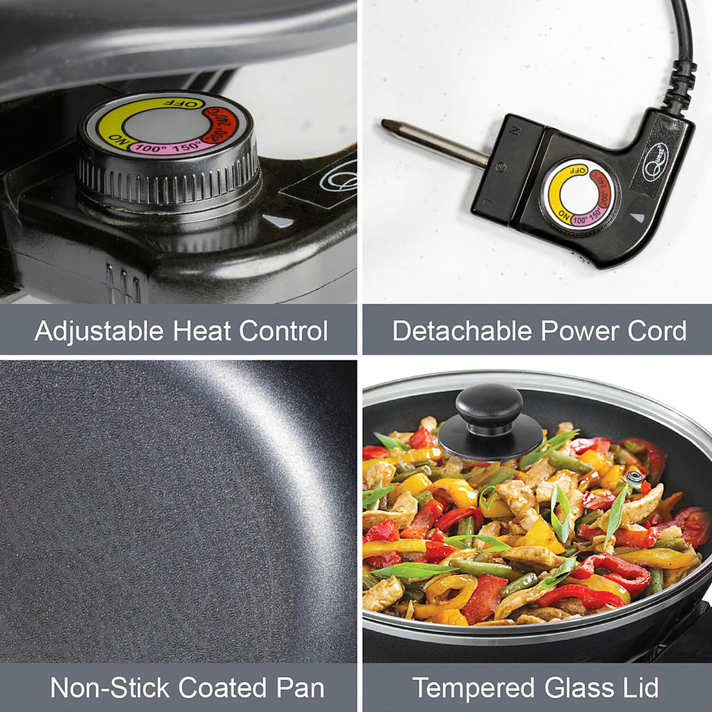 Quest Electric Non-Stick Wok with Rapid Heating Technology - 1500W