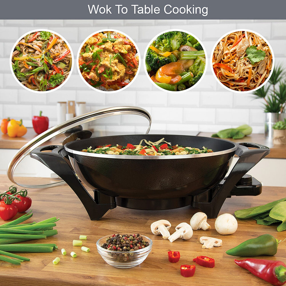 Quest Electric Non-Stick Wok with Rapid Heating Technology - 1500W