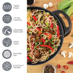Quest Electric Non-Stick Wok with Rapid Heating Technology - 1500W