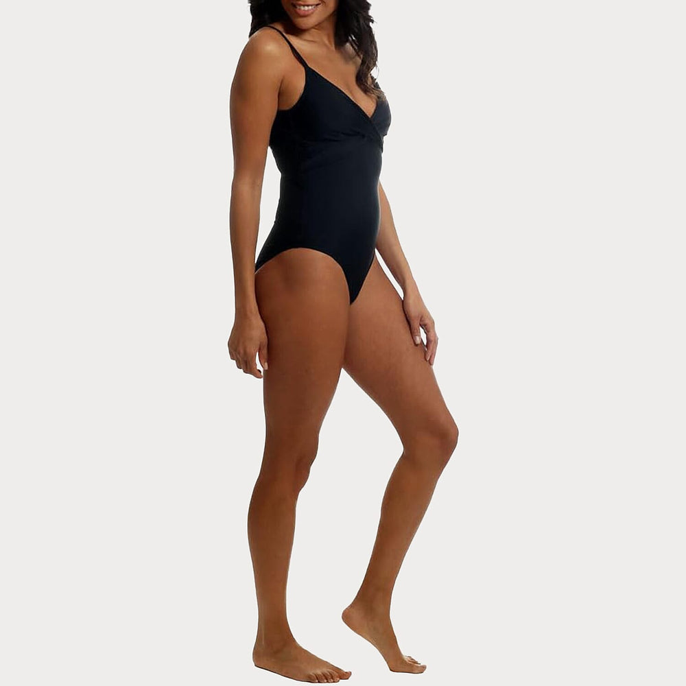 Womens Tummy Control One Piece Swimsuit - Non-Wired - Removable Padding (Size 12) - Black