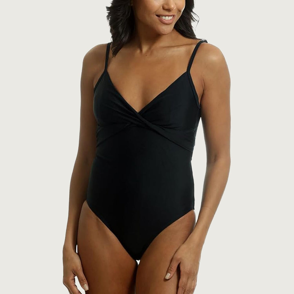 Womens Tummy Control One Piece Swimsuit - Non-Wired - Removable Padding (Size 10) - Black