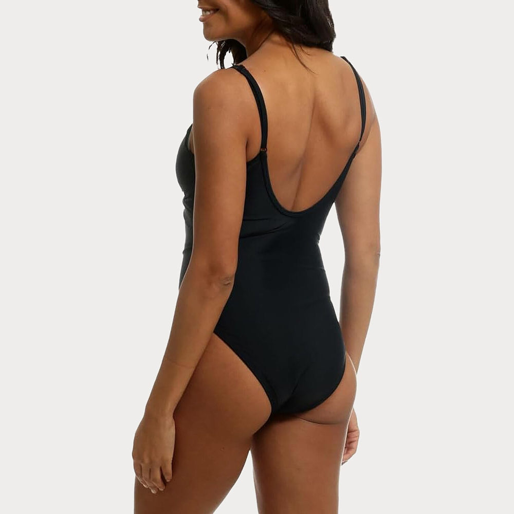 Womens Tummy Control One Piece Swimsuit - Non-Wired - Removable Padding (Size 10) - Black