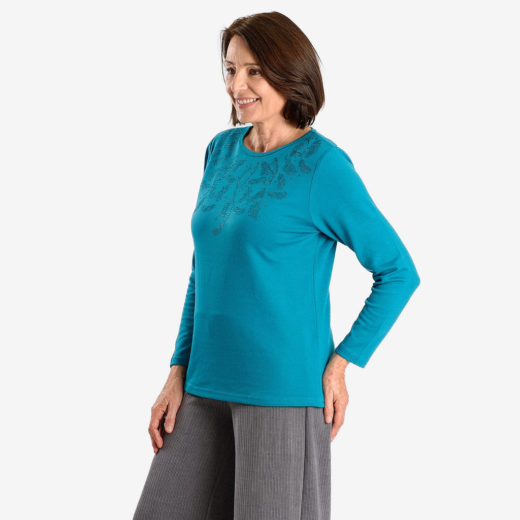 Closeout Deal  Blouse - Teal