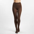 Womens 300 Denier Thermal Fleece-Lined Tights (Size M-L) - Mocha
