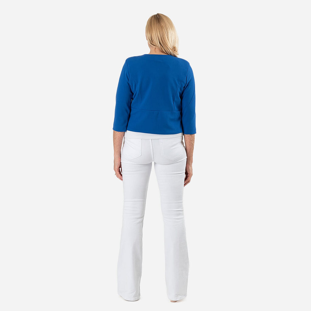 Anonymous Crepe Bolero (Size 18) - Royal Blue