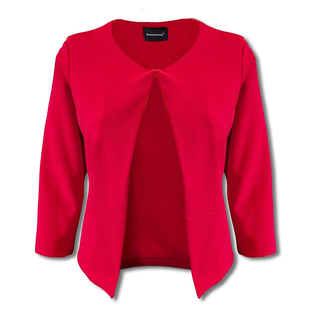 Anonymous Crepe Bolero (Size 14) - Red