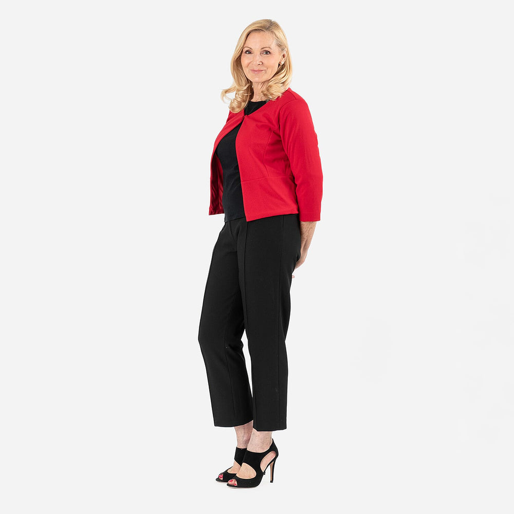 Anonymous Crepe Bolero (Size 14) - Red