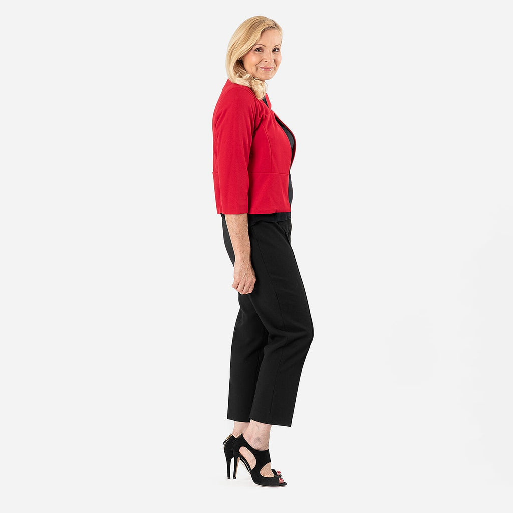 Anonymous Crepe Bolero (Size 14) - Red