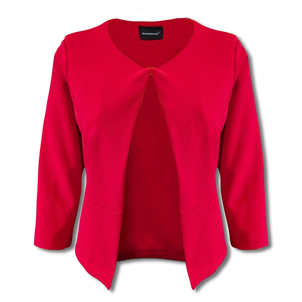 Anonymous Crepe Bolero (Size 18) - Red