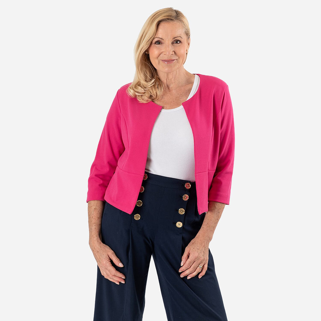 Anonymous Crepe Bolero (Size 20) - Cerise