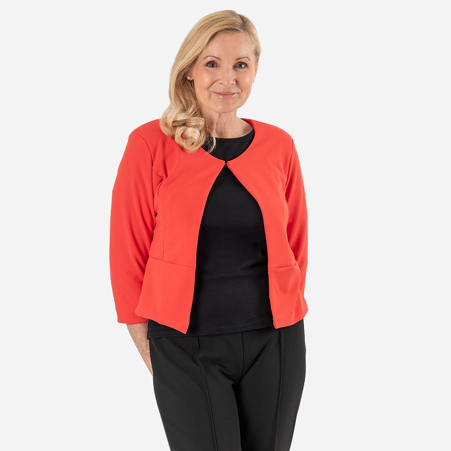 Anonymous Crepe Bolero (Size 20) - Coral