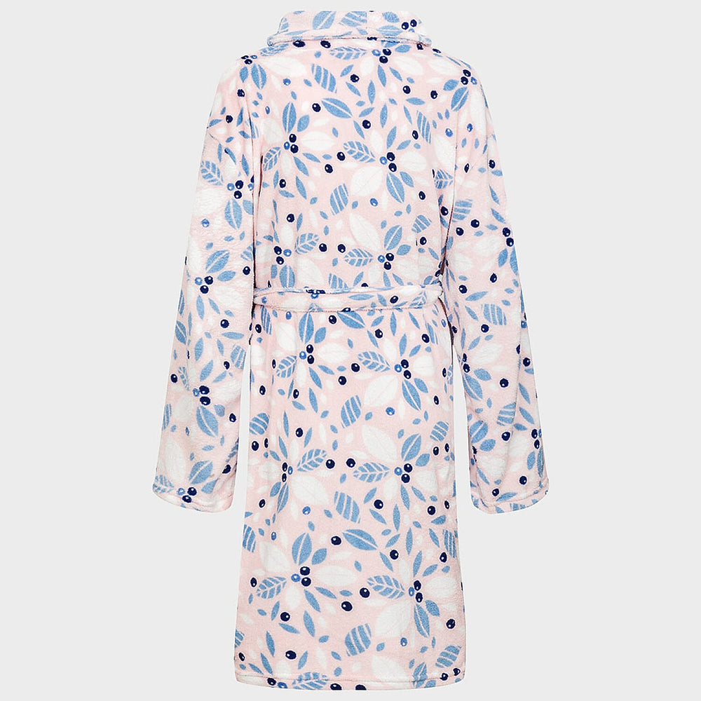 Printed Plush Dressing Gown (One Size) - White