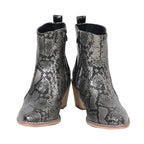 Snake Skin Pattern Winter Boots (Size 3) - Pewter