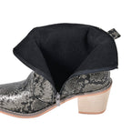 Snake Skin Pattern Winter Boots (Size 3) - Pewter