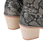 Snake Skin Pattern Winter Boots (Size 3) - Pewter