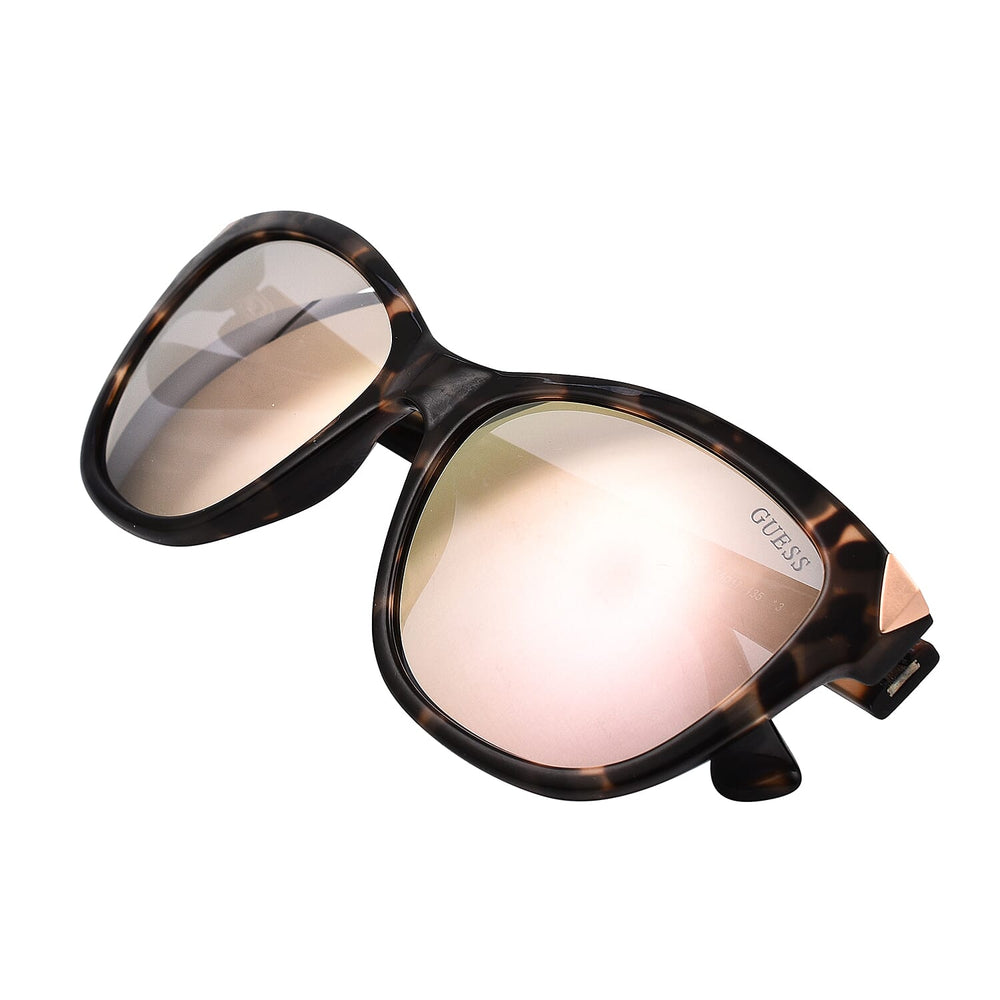 Womens Square Black Tort Sunglasses with Mirror Lenses