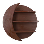 Wooden Wall Jewellery Organiser in Sun - Moon Shape - Cader Brown