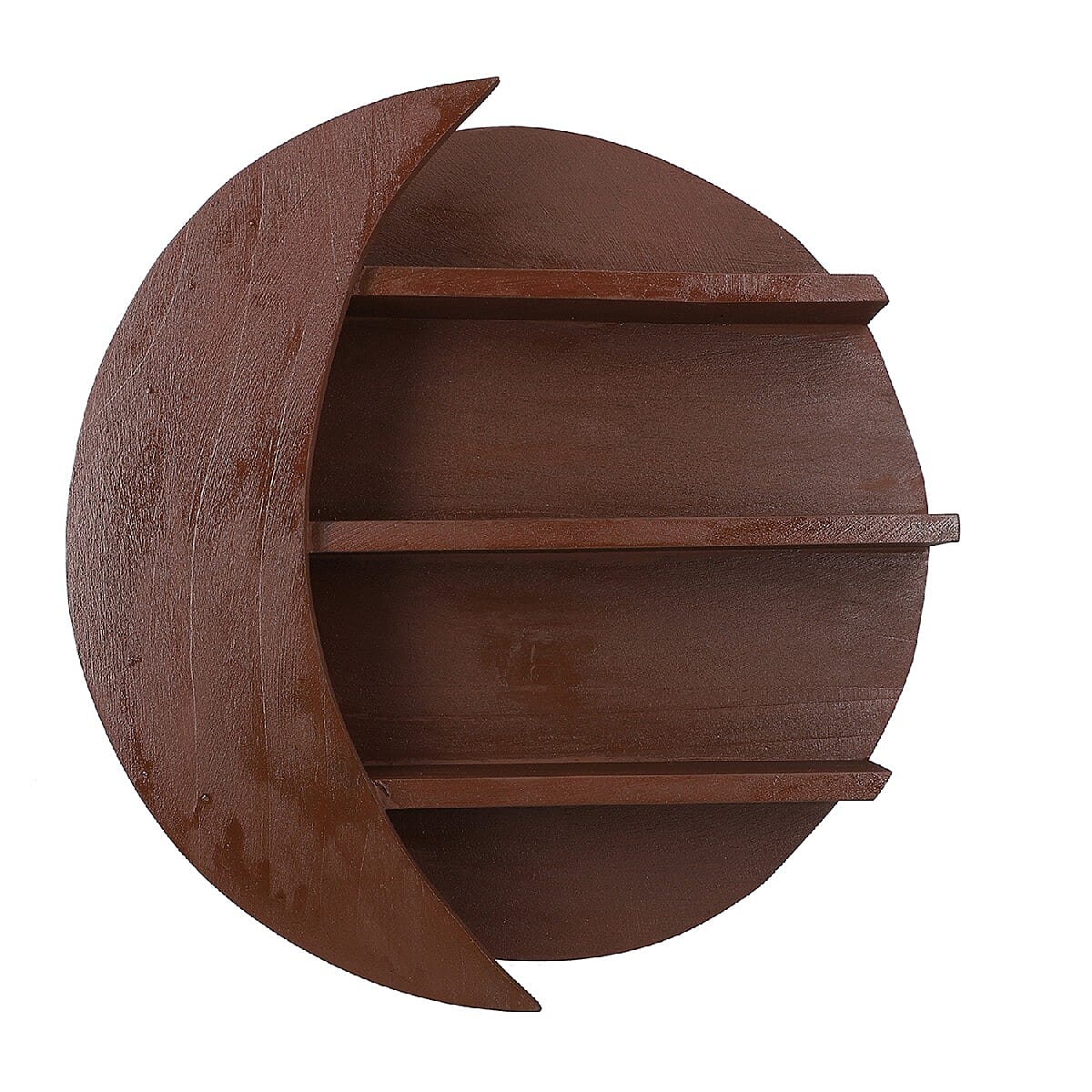 Wooden Wall Jewellery Organiser in Sun - Moon Shape - Cader Brown