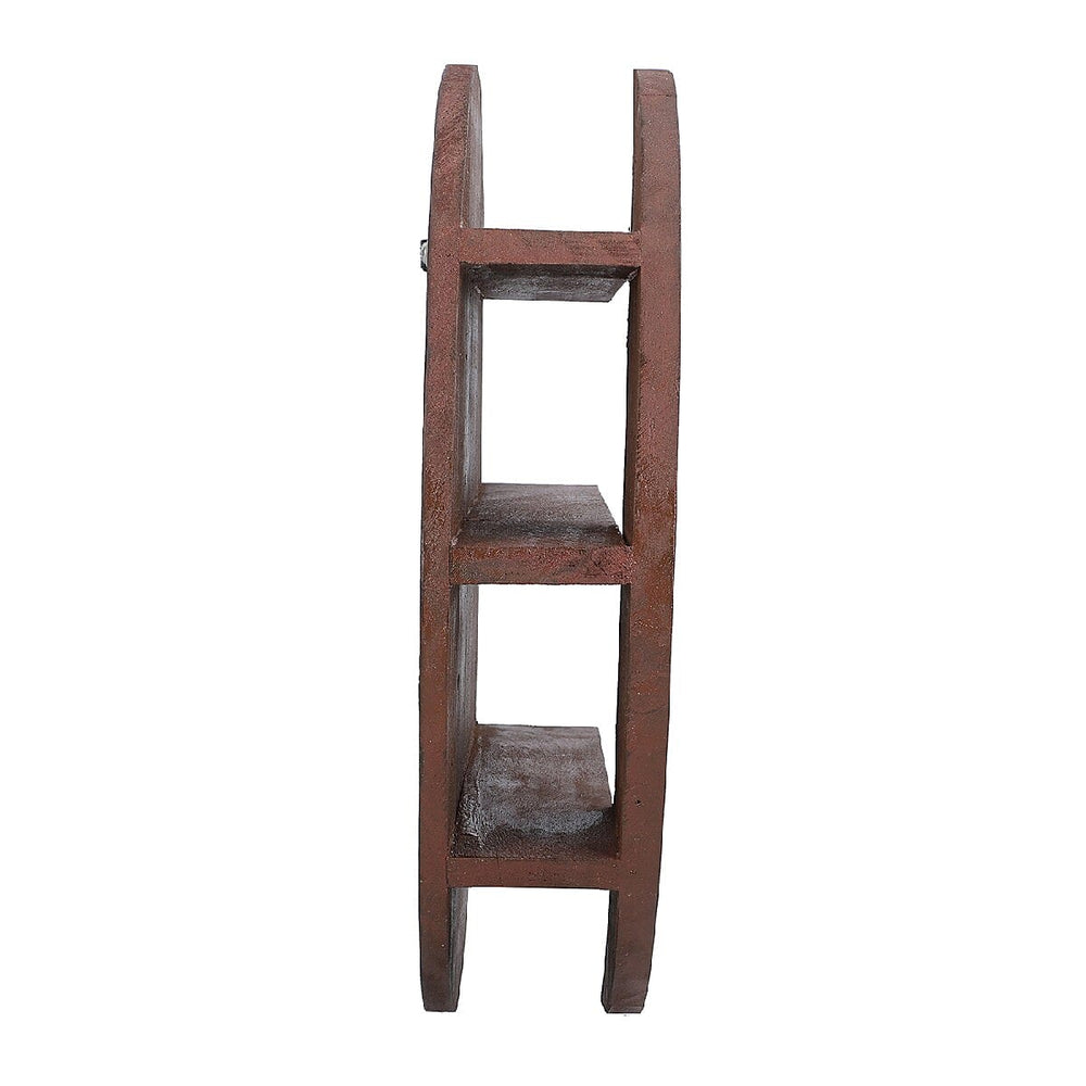 Wooden Wall Jewellery Organiser in Sun - Moon Shape - Cader Brown