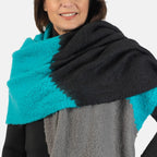 Wool Blend Diagonal Knitted Scarf - Lime Green