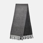 100% Wool Tassel Scarf (Size 160x30 cm) - Dark Grey