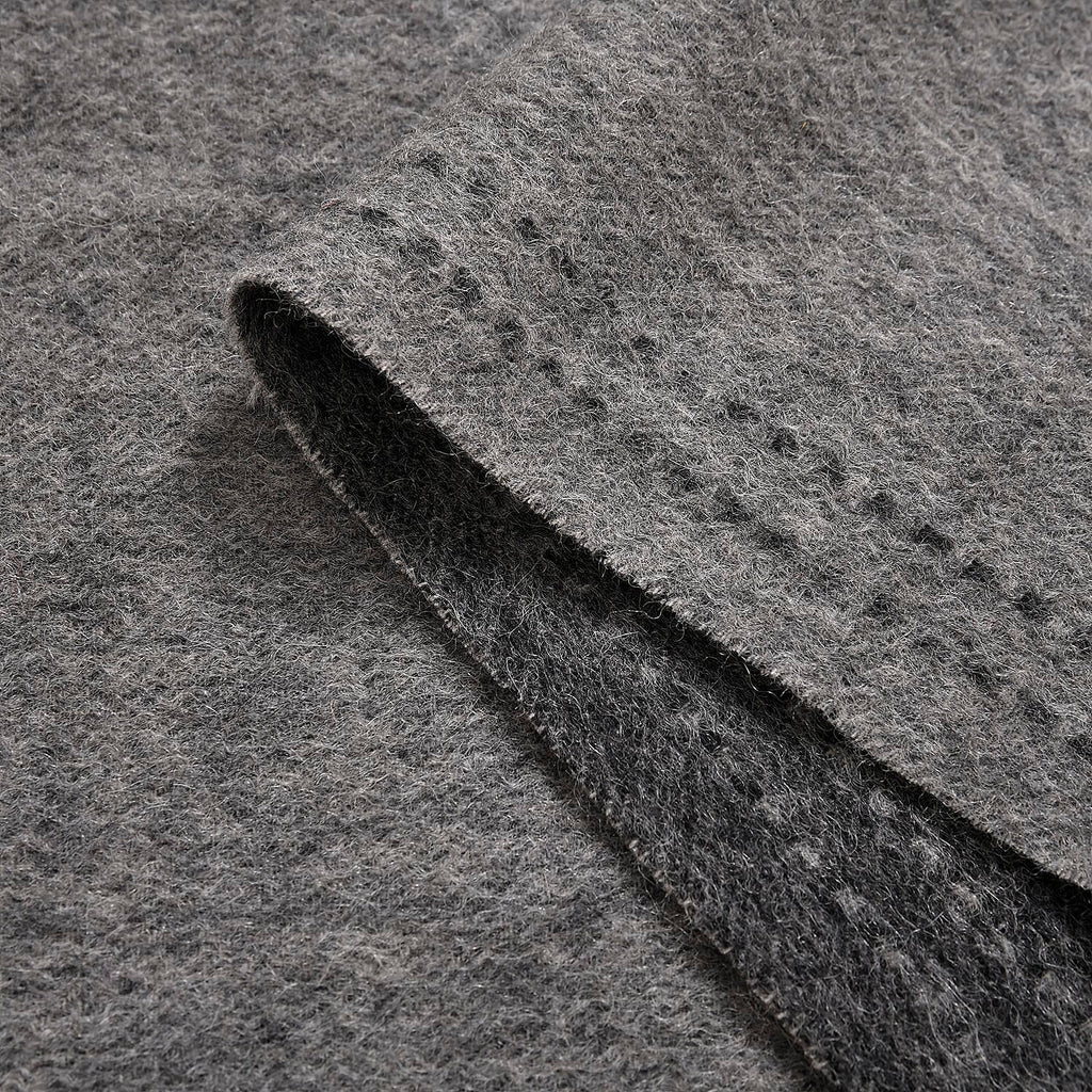 100% Wool Tassel Scarf (Size 160x30 cm) - Dark Grey