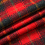 100% Wool Plaid Pattern Tassel Scarf (Size 160x30 cm) - Red
