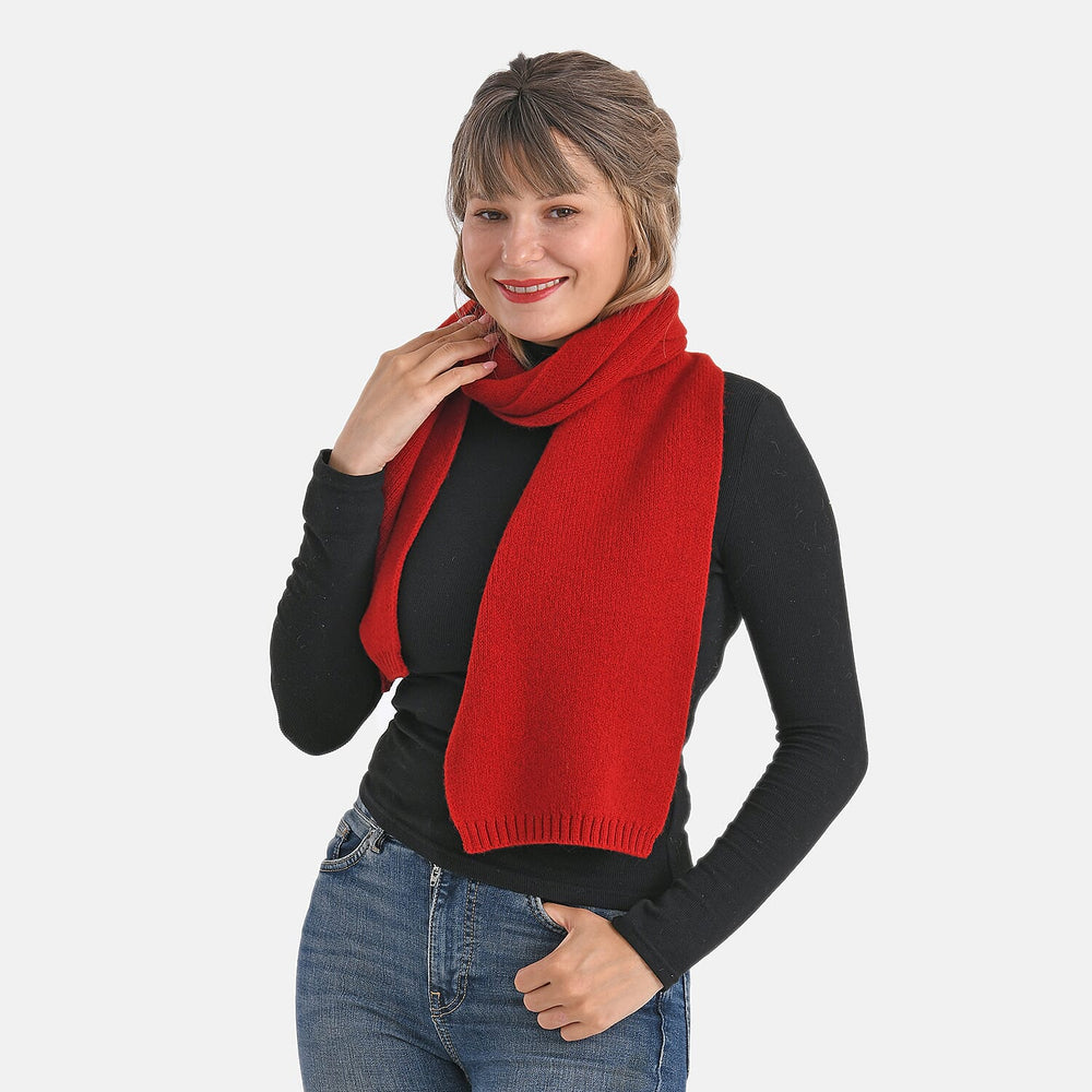 100% Wool Cosy Winter Scarf (150 x 21cm) - Red