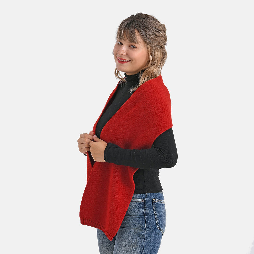 100% Wool Cosy Winter Scarf (150 x 21cm) - Red