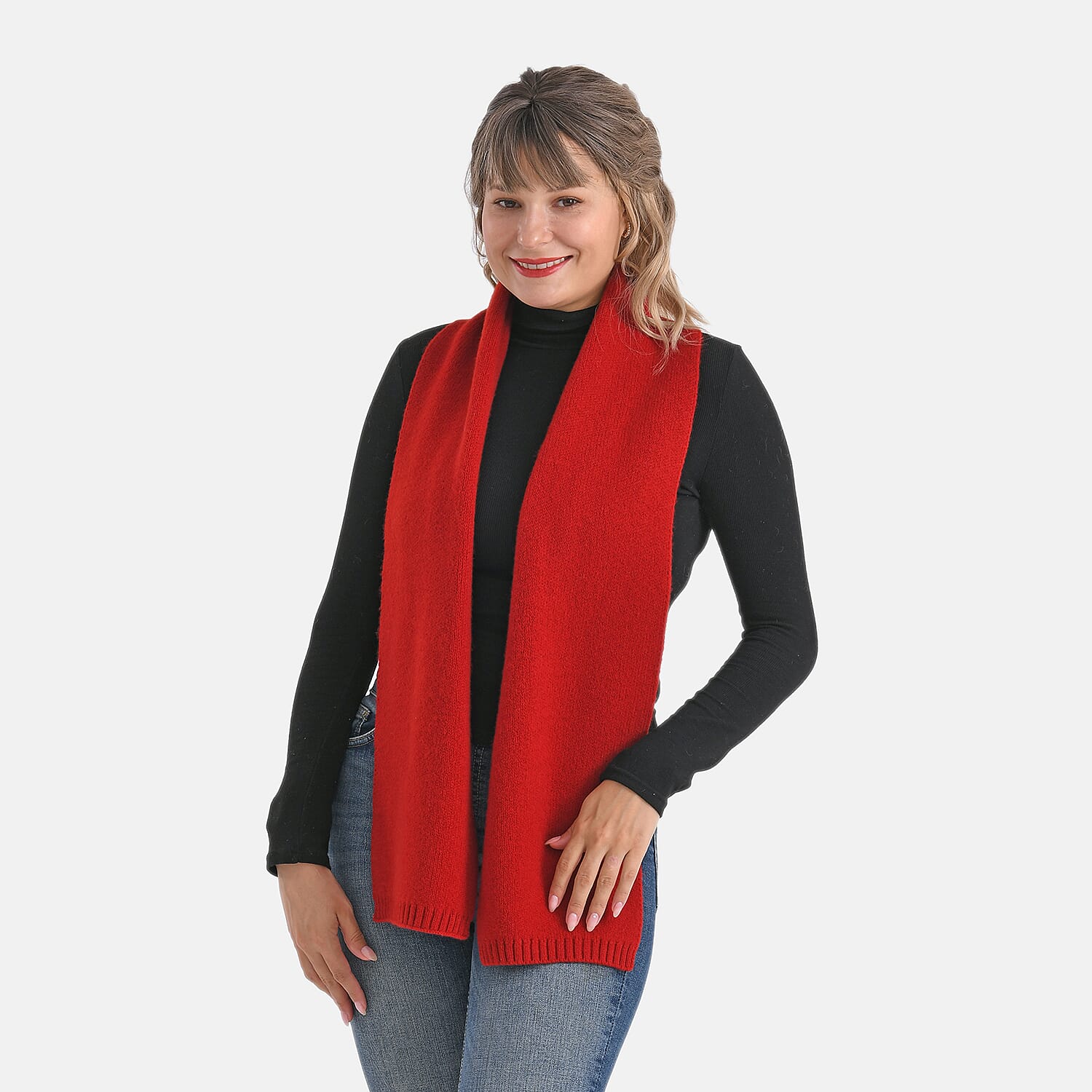 100% Wool Cosy Winter Scarf (150 x 21cm) - Red