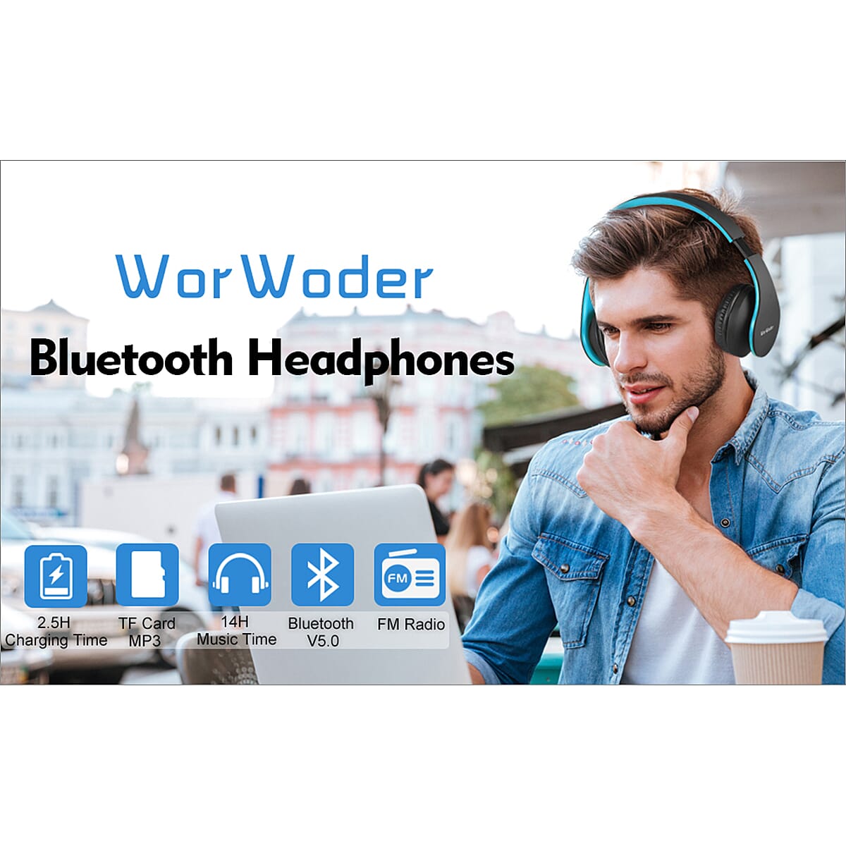 WorWoder High Grade On-Ear and Over-Ear Headphone - Blue