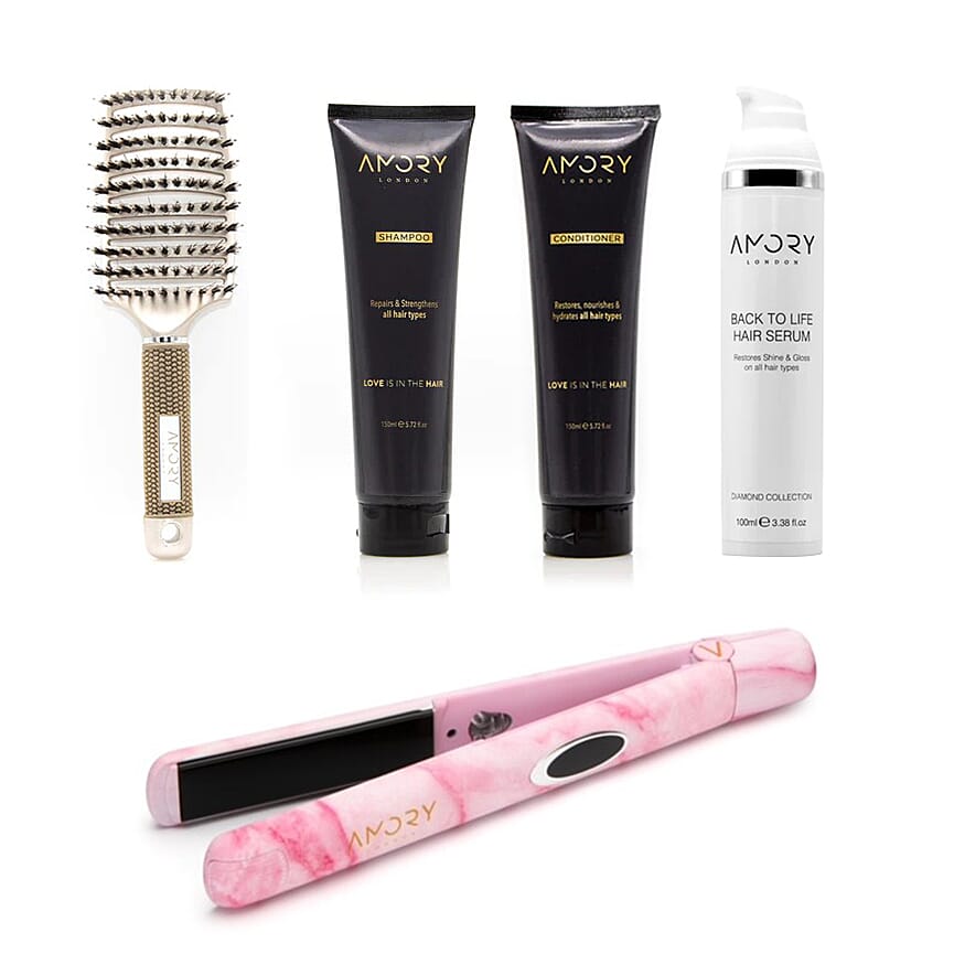 Amory Infrared Straightener with FREE Shampoo, Conditioner, Serum and Brush