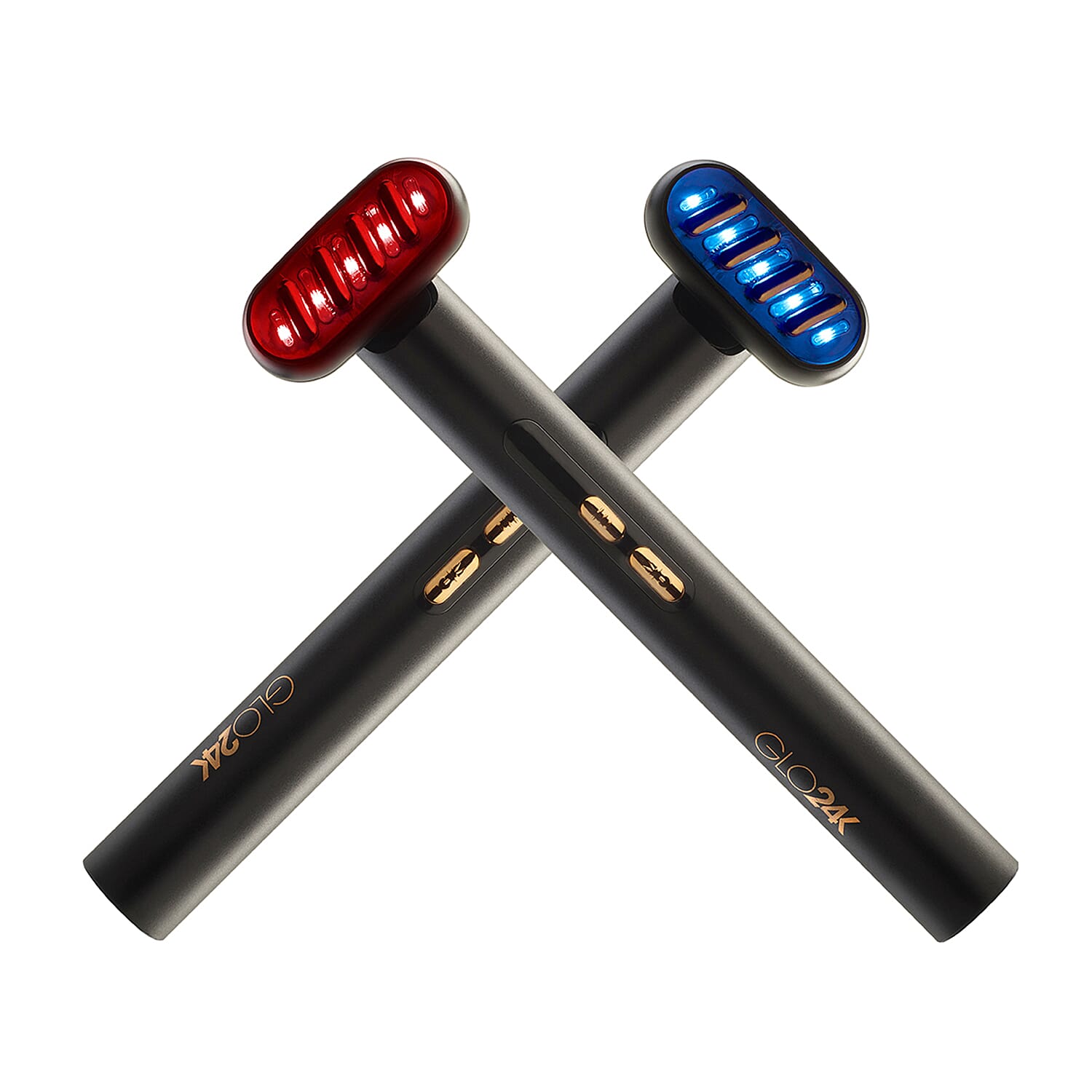 LOWEST EVER PRICE - Glo24K 6-IN-1 Facial Therapy Wand - Dual LED (Red & Blue Light)