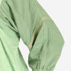 100% Cotton Tamsy Embroiderd Gauze Top Size XXL (20-22) - Green