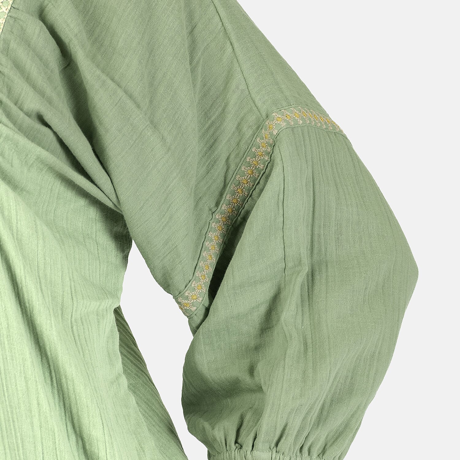 100% Cotton Tamsy Embroiderd Gauze Top Size XXL (20-22) - Green