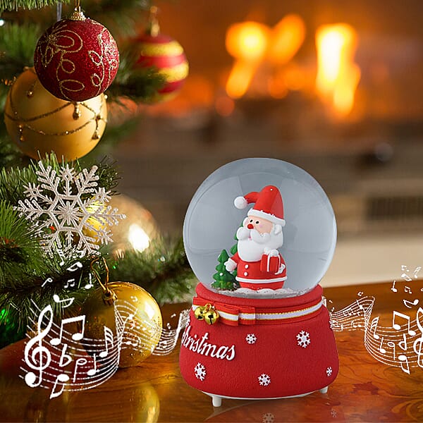 Christmas Decorative Santa Claus Waterball with Music and Auto Snowing (Size 15x10Cm)