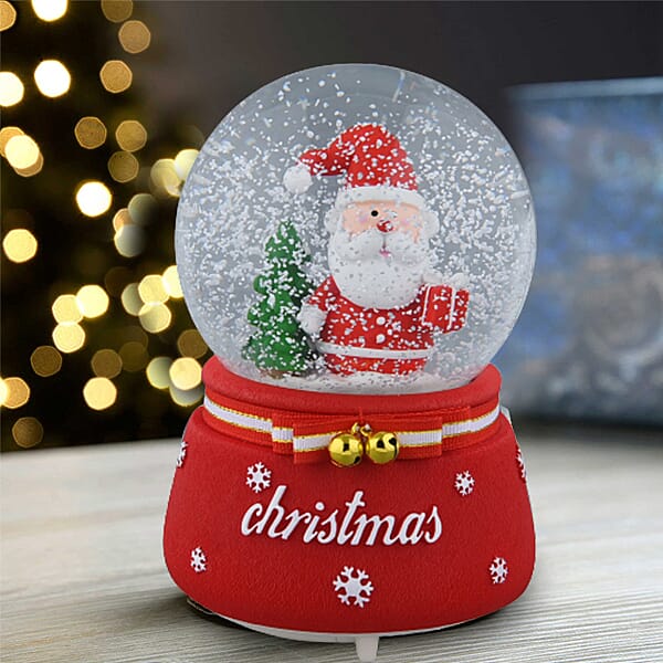 Christmas Decorative Santa Claus Waterball with Music and Auto Snowing (Size 15x10Cm)