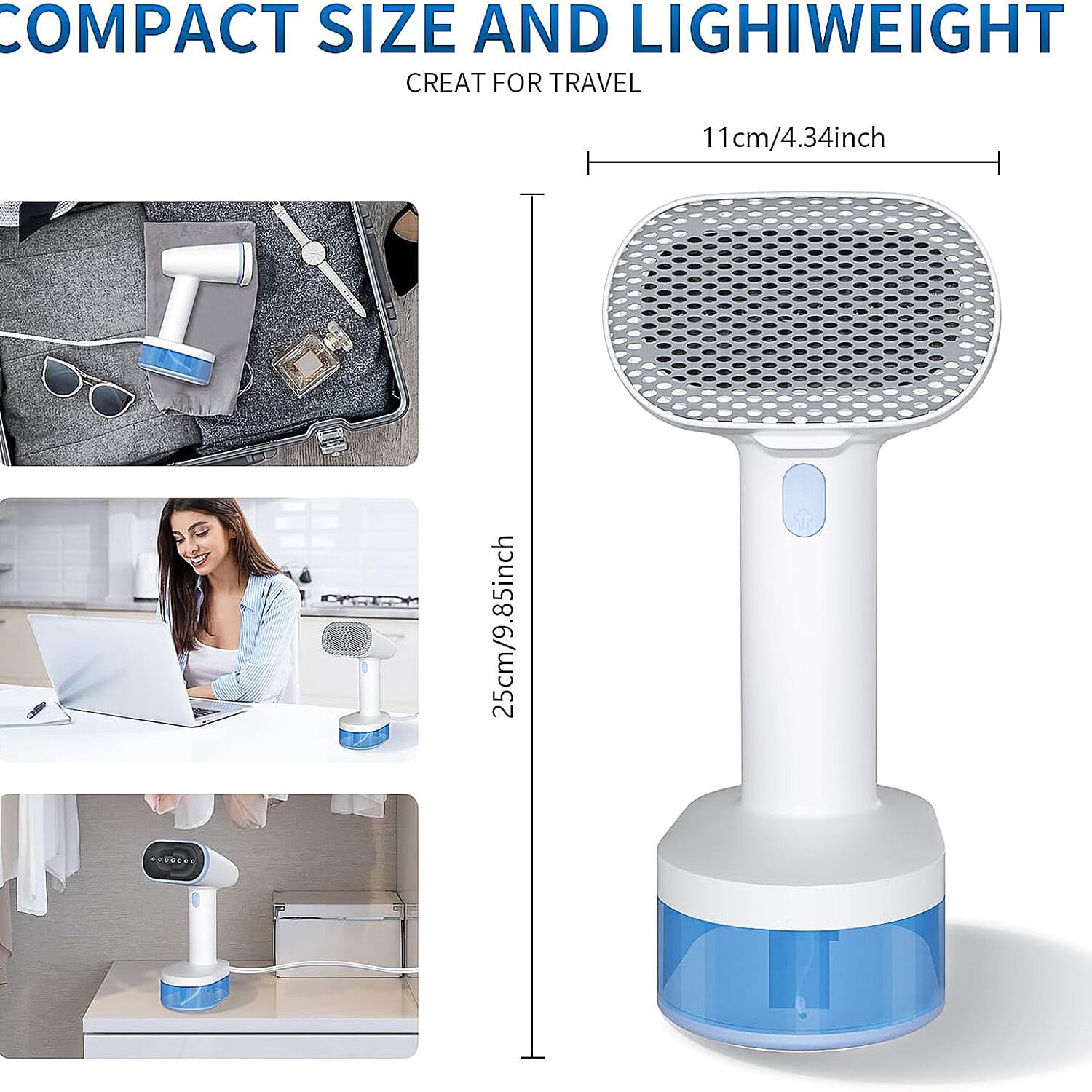 Black Friday Deal- MULTIFUNCTIONAL YASHE High Power Portable Garment Steamer (1600W) with Touch Control Panel and LCD Display - White
