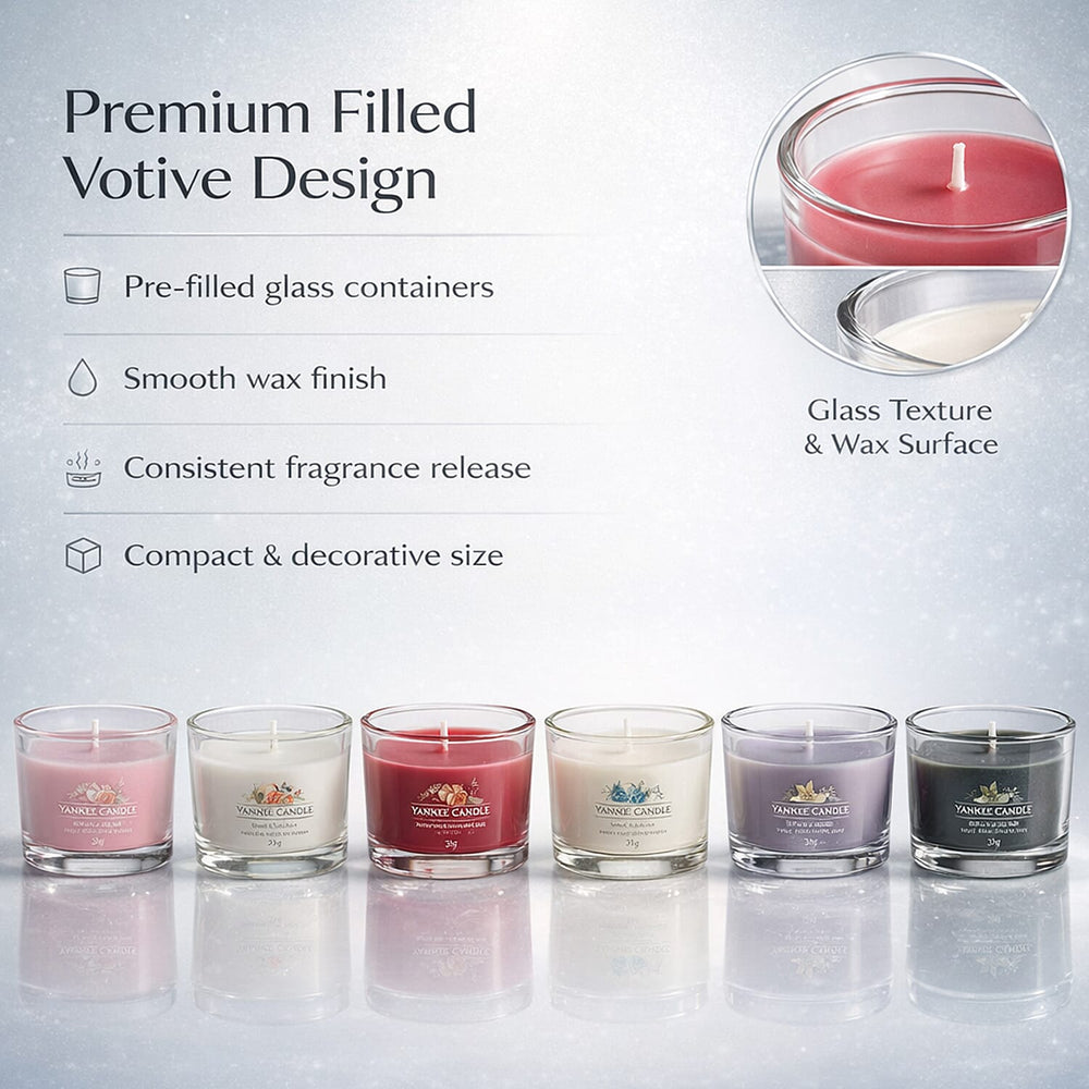 Yankee Candle Gift Set | 6 Scented Filled Votive Candles | Snow Globe Wonderland Collection
