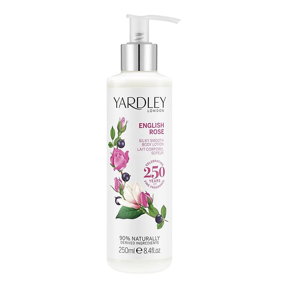Yardley English Rose 250ml Body Wash, 250ml Body Lotion - 100ml Hand Cream