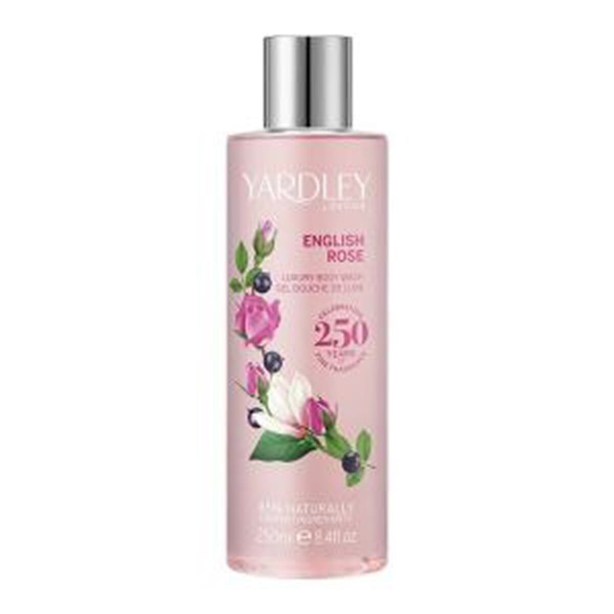 Yardley English Rose 250ml Body Wash, 250ml Body Lotion - 100ml Hand Cream