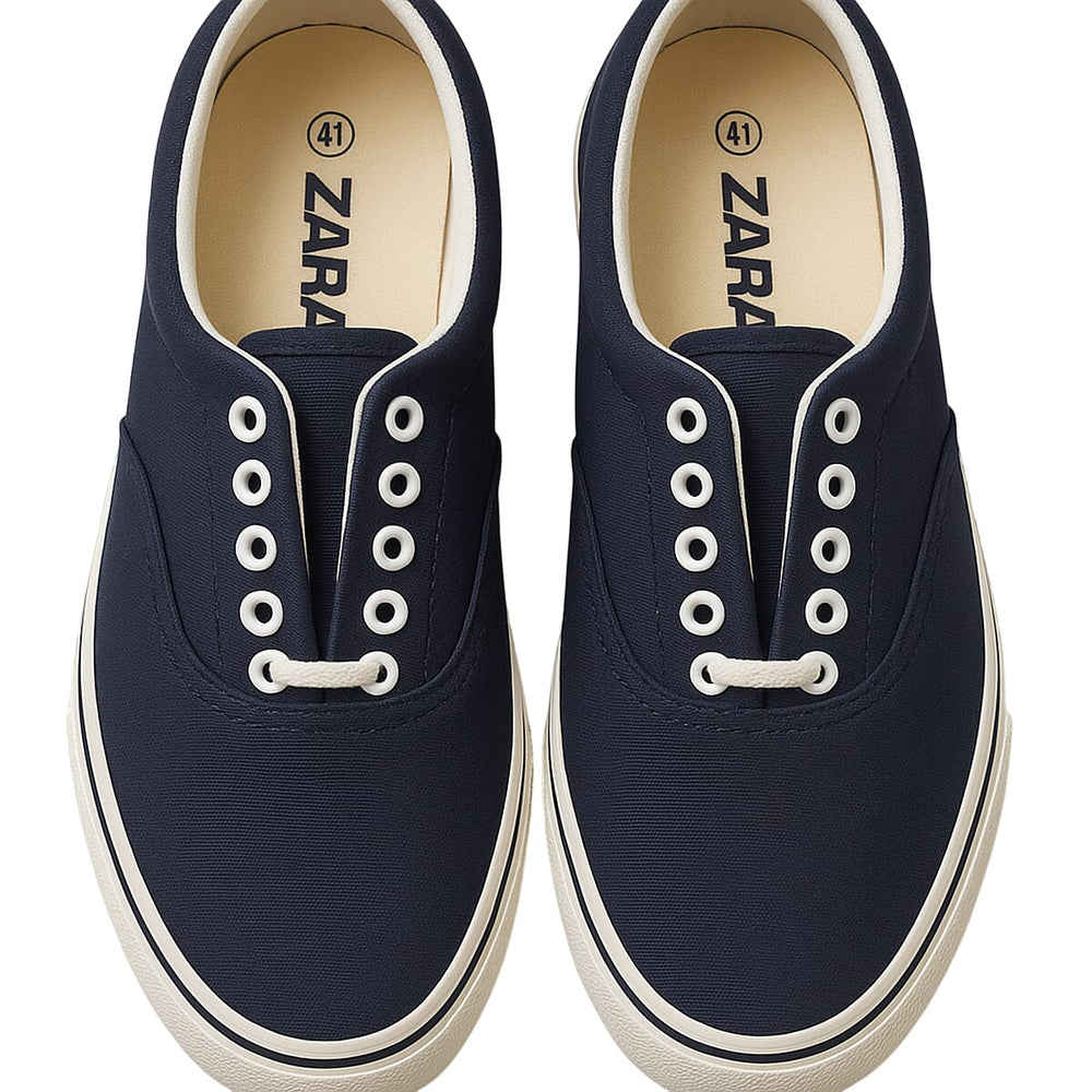 Zandstra Casual Low-Top Canvas Sneakers (Size 8) - Navy