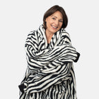 Zebra Pattern Lightweight Sherpa Zipped Hoodie, 8 to 26
