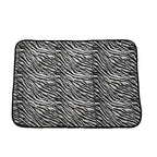 Set of 3- Zebra Pattern Tote Bag, Pouch - Picnic Mat - Black - White