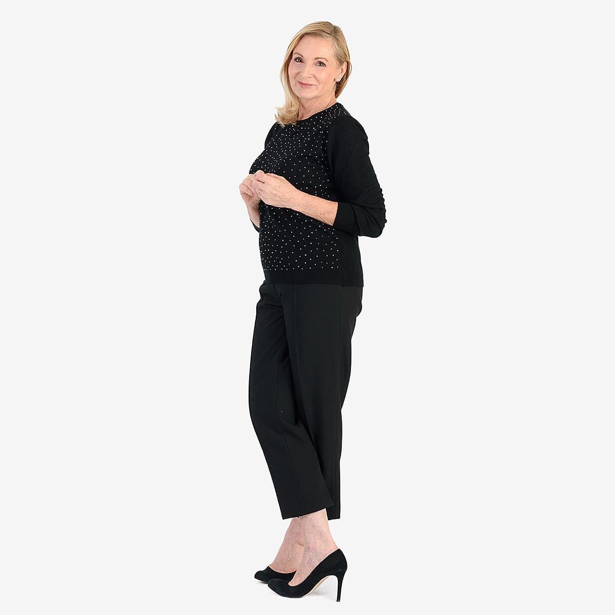 Pure And Natural Super Soft Sparkling Jumper (Size 10) - Black